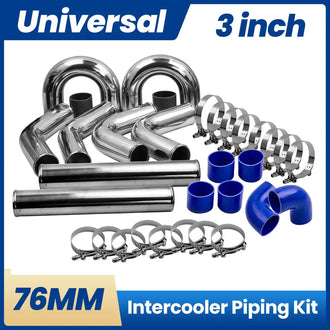 3 76mm Aluminum Universal Intercooler Turbo Piping Pipe kit