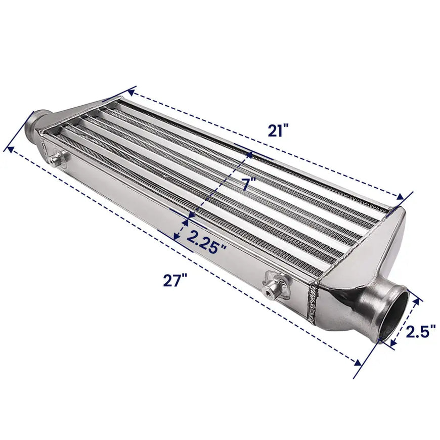 Universal Pipe Kit Front Mount Intercooler 27x7x2.5 Core Tube fin